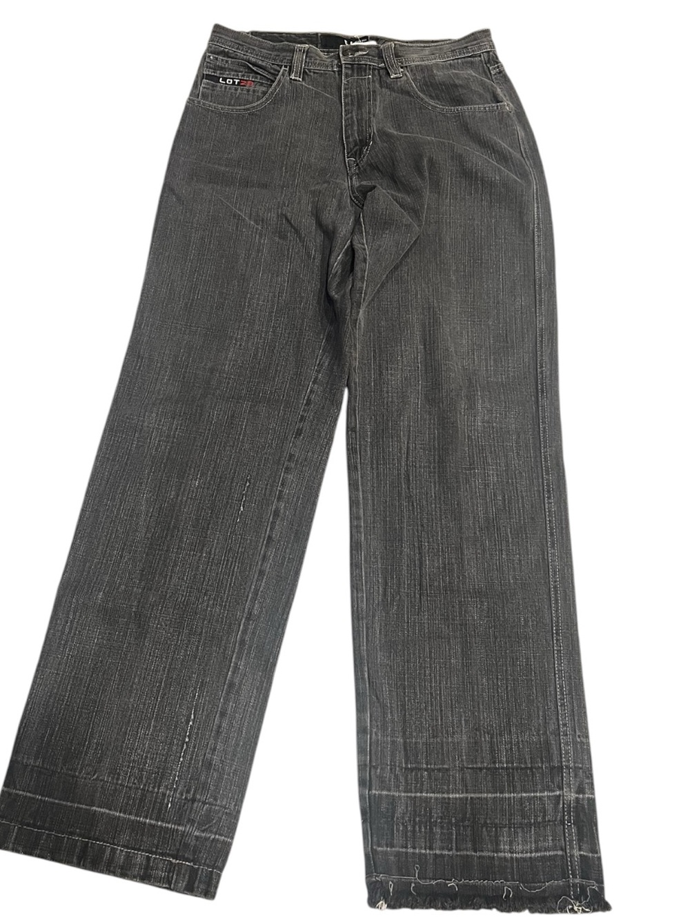 Lot 29 baggy denim jeans with embroidered logo patch on the front pocket size 34